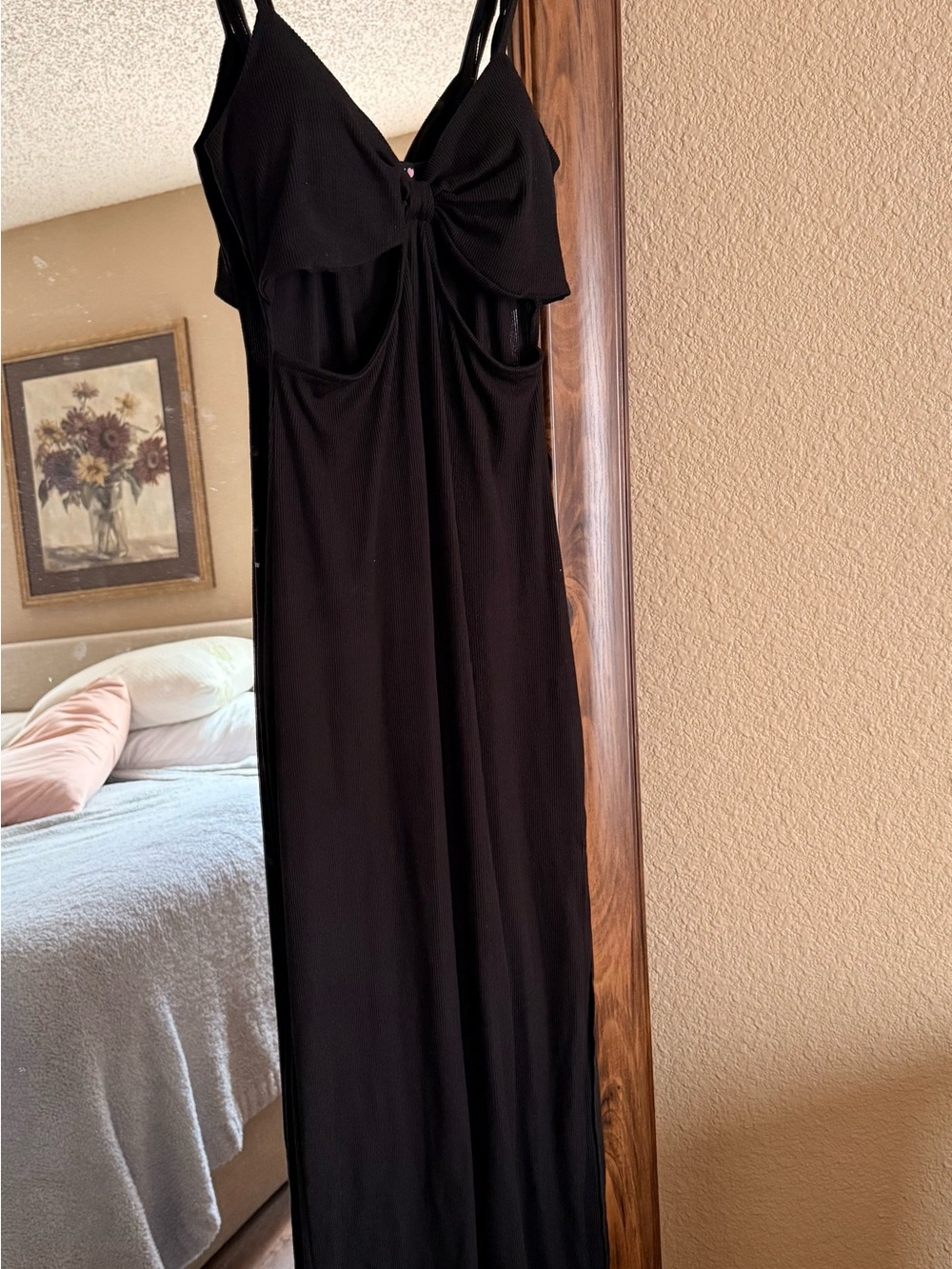 Black Maxi Dress with Twist Front